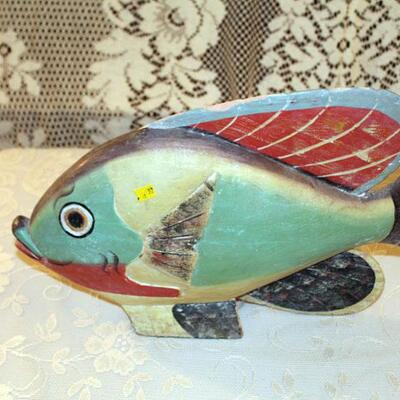 Painted wood fish figure, 11