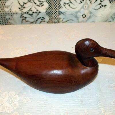 Carved wood duck decoy (#64)