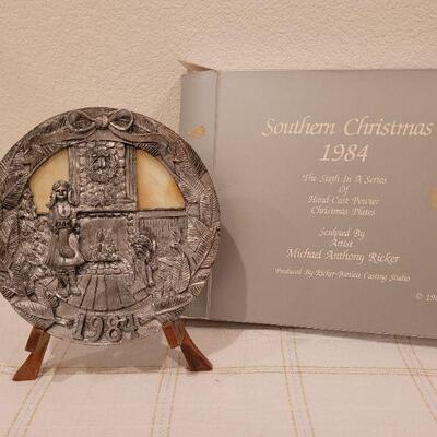 Lot 695: Vintage 1984 SOUTHERN CHRISTMAS Pewter Plate