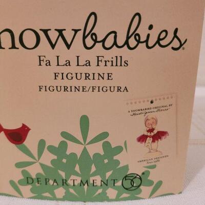 Lot 717: Assorted Dept 56 Snowbabies Christmas Figures + Ornament Stand