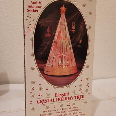 Lot 721: Crystal Holiday Tree + Illuminated Toy Factory