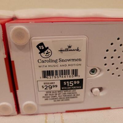 Lot 733: Group of NEW Hallmark Snowman Animated Synchronized Trains w/ Backlit Tree Accent TESTED A+