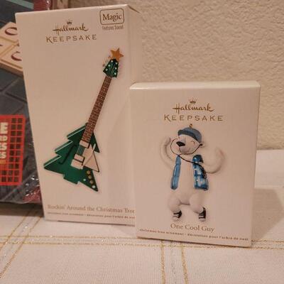 Lot 736: NEW UPWORDS Game + Hallmark Christmas Ornaments 