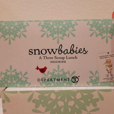Lot 742: Assorted Dept 56 Snowbabies Christmas Figures + Ornaments