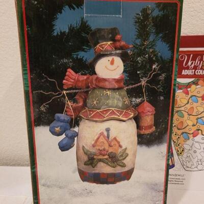 Lot 752: Assorted Christmas Coloring Books and Snowman Deco