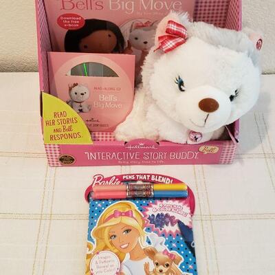 Lot 753: Interactive Story Buddy "Bell" and Barbie Activity Pad