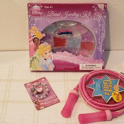 Lot 758: NEW Disney Bead Jewelry Kit, Jump Rope & Light Up Disney Bracelet 