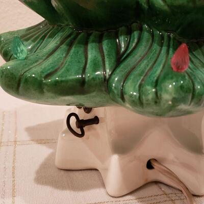 Lot 765:  Vintage Atlantic Mold Ceramic Music Box Christmas Tree (Lights & Music Both Work--Missing Some Bulbs)
