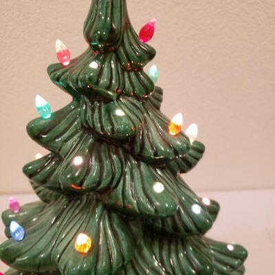 Lot 765:  Vintage Atlantic Mold Ceramic Music Box Christmas Tree (Lights & Music Both Work--Missing Some Bulbs)