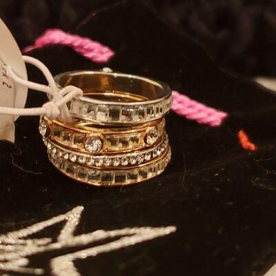 Lot 766: NEW Pom Pom Scarf. Christmas Socks, H2 Swarovski Elements Ring & Bear 