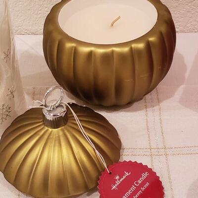 Lot 779:  NEW Hallmark Colorado Ornament, Wick Candle & LED Church Scene Candle 