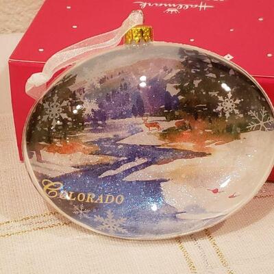 Lot 779:  NEW Hallmark Colorado Ornament, Wick Candle & LED Church Scene Candle 