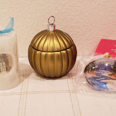 Lot 779:  NEW Hallmark Colorado Ornament, Wick Candle & LED Church Scene Candle 