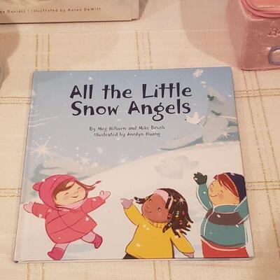 Lot 783: GUND Baby Plushie Toys, Angel Bank, Recordable Storybook & All the Little Snow Angels