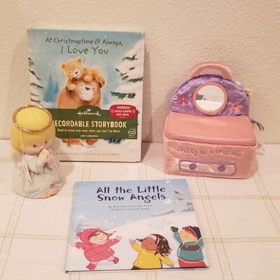 Lot 783: GUND Baby Plushie Toys, Angel Bank, Recordable Storybook & All the Little Snow Angels