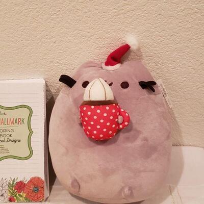 Lot 789: NEW Video Journal, Cat Plushie, Coloring book Journal, Colored Pencils & Penguin Hair Decoration