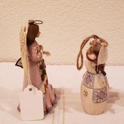Lot 793:  (3) Jim Shores Snowman Nutcracker, Ornament & Mother Angel 