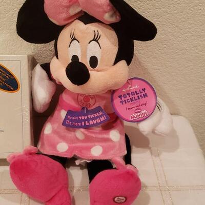Lot 795: NEW Totally Ticklish Mickey and Minnie Mouse Animated Plushies and Walt Disney Trivial Pursuit 