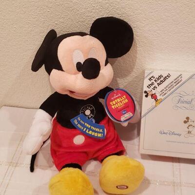 Lot 795: NEW Totally Ticklish Mickey and Minnie Mouse Animated Plushies and Walt Disney Trivial Pursuit 