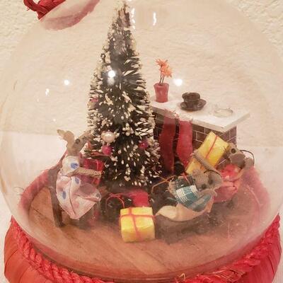 Lot 799: Vintage Christmas Bottle Scene, Wood Choir, Church, House & Trees