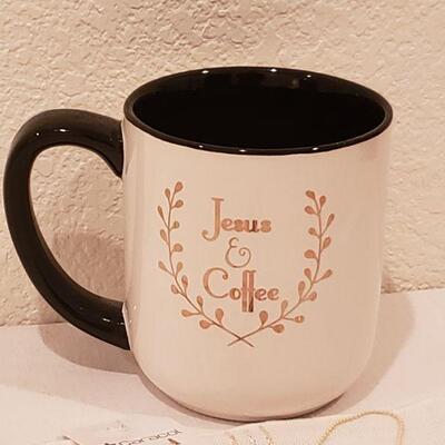 Lot 801:  New Necklace & Earrings and Coffee Cup 