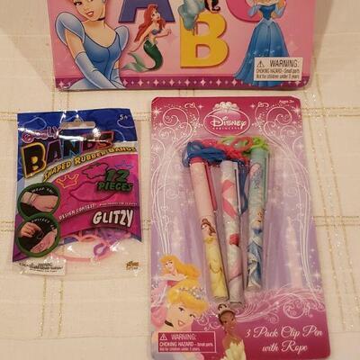 Lot 804: New Disney Princess Learn to Write Book, Pens and Bracelets 