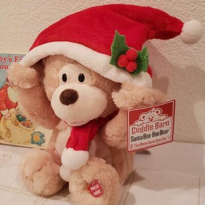 Lot 817: New Cuddle Barn Peek a Boo Bear, Baby's 1st Christmas Ornament and Book