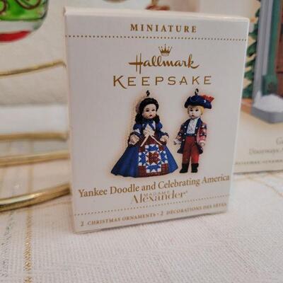 Lot 824: Assorted Hallmark and Dept 56 Ornaments w/ Metal Christmas Tree
