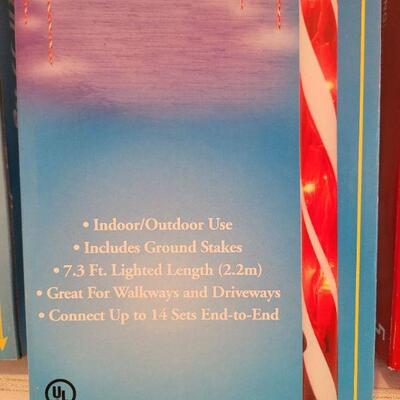 Lot 836: (3) Sets of Outdoor Candy Cane Christmas Lighting