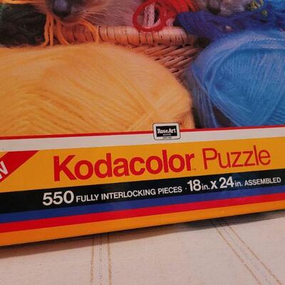 Lot 846: Vintage KODAK 550 pc Kittens in Yarn Basket NEW Puzzle
