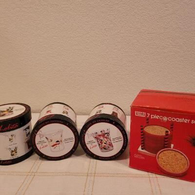 Lot 855: Assorted Christmas Candles and Set of Coaster NEW