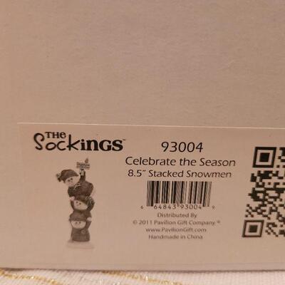 Lot 865: (3) New THE STOCKINGS Snowman Christmas Deco Figures 