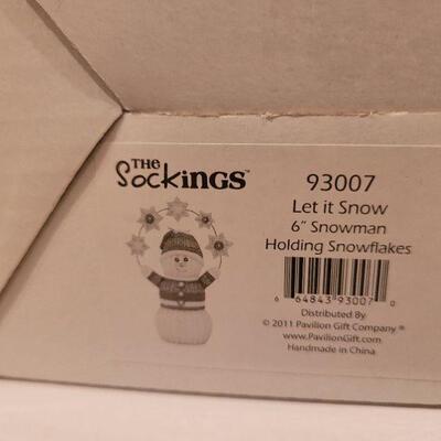 Lot 865: (3) New THE STOCKINGS Snowman Christmas Deco Figures 
