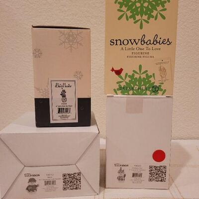 Lot 867: Assorted NEW The Stockings Snowman Deco + Dept. 56 Snowbaby