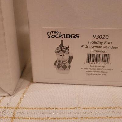 Lot 867: Assorted NEW The Stockings Snowman Deco + Dept. 56 Snowbaby