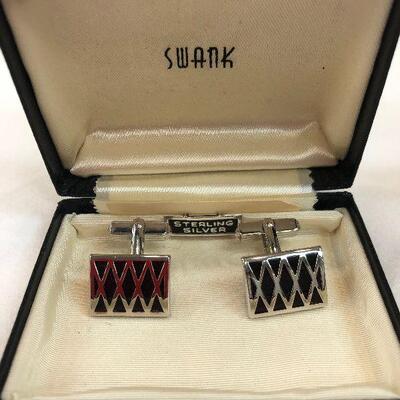 Lot - 107 - Swank Sterling Silver Cuff Links and Mac Neiland Moore, by Krementz Cuff Links (14 KT Rolled Gold Overlay)