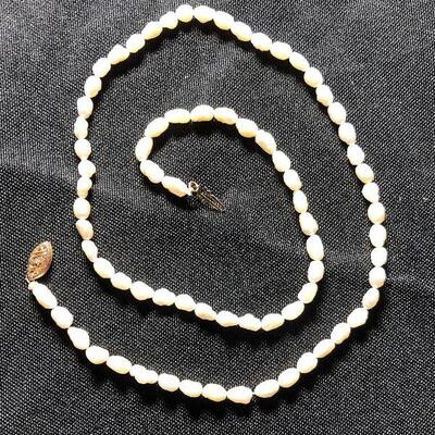 Lot 114 - 14 Kt Gold Pearl Necklace and 8-Strand Pearl Bracelet