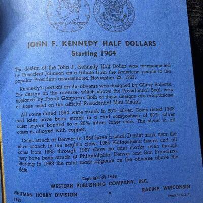 Lot 119 - John F. Kennedy Half Dollar Collection with Collector Book Starting 1964