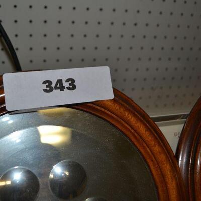 LOT 343 TWO MIRROS WITH WOOD FRAMES AND BULLETIN BOARD