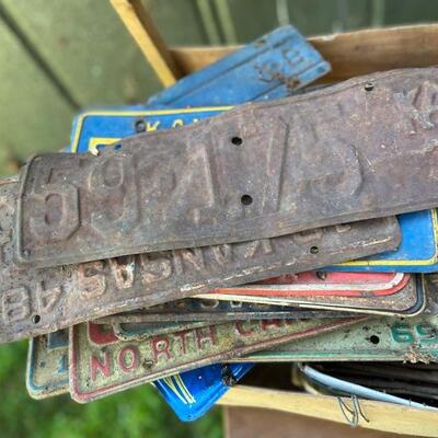 Lot of Vintage & Antique Auto and Farm License Plates