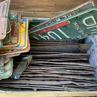 Lot of Vintage & Antique Auto and Farm License Plates