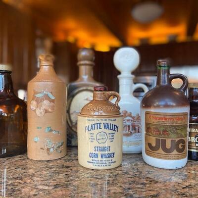 Lot of Vintage Decanters and Jugs