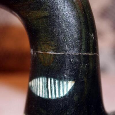 Carved wood painted duck decoy signed L. Marr (#67)