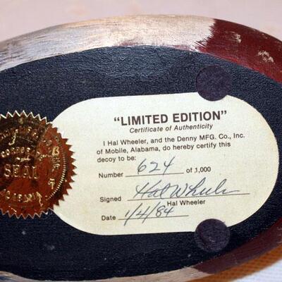 Denny Limited edition carved painted duck decoy (#68)