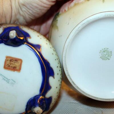 Two pieces hand painted Nippon Moriage (#73)
