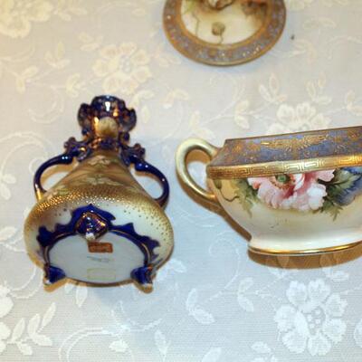 Two pieces hand painted Nippon Moriage (#73)