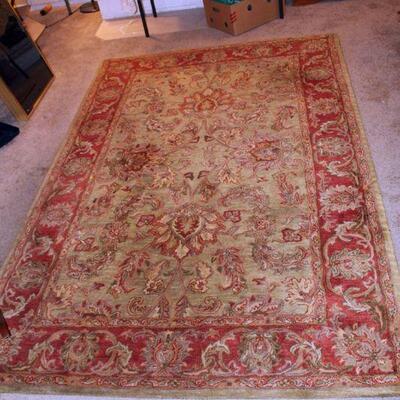 Machine made wool rug, India, 5.6' x 8.6' (#82)