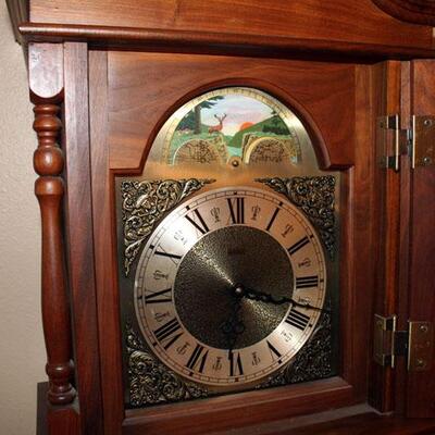 German Emperor tall case clock, with sun/moon phase, 72
