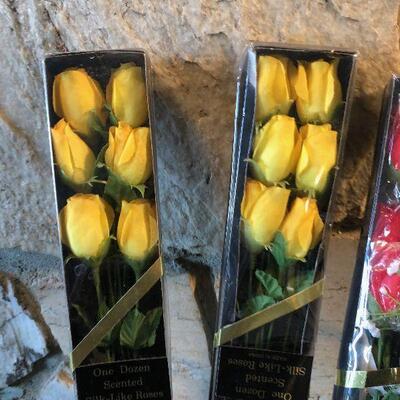 #710 Silk Yellow Roses / Flowers scented 