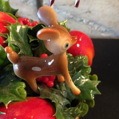 #749 Center Piece with Apples, deer, candy cane 